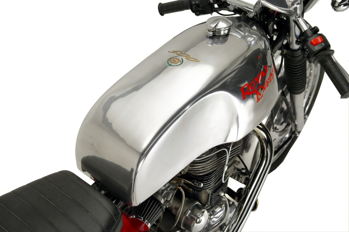 CAFE RACER TANK (ALLOY), WITH FIXINGS AND TRANSFERS