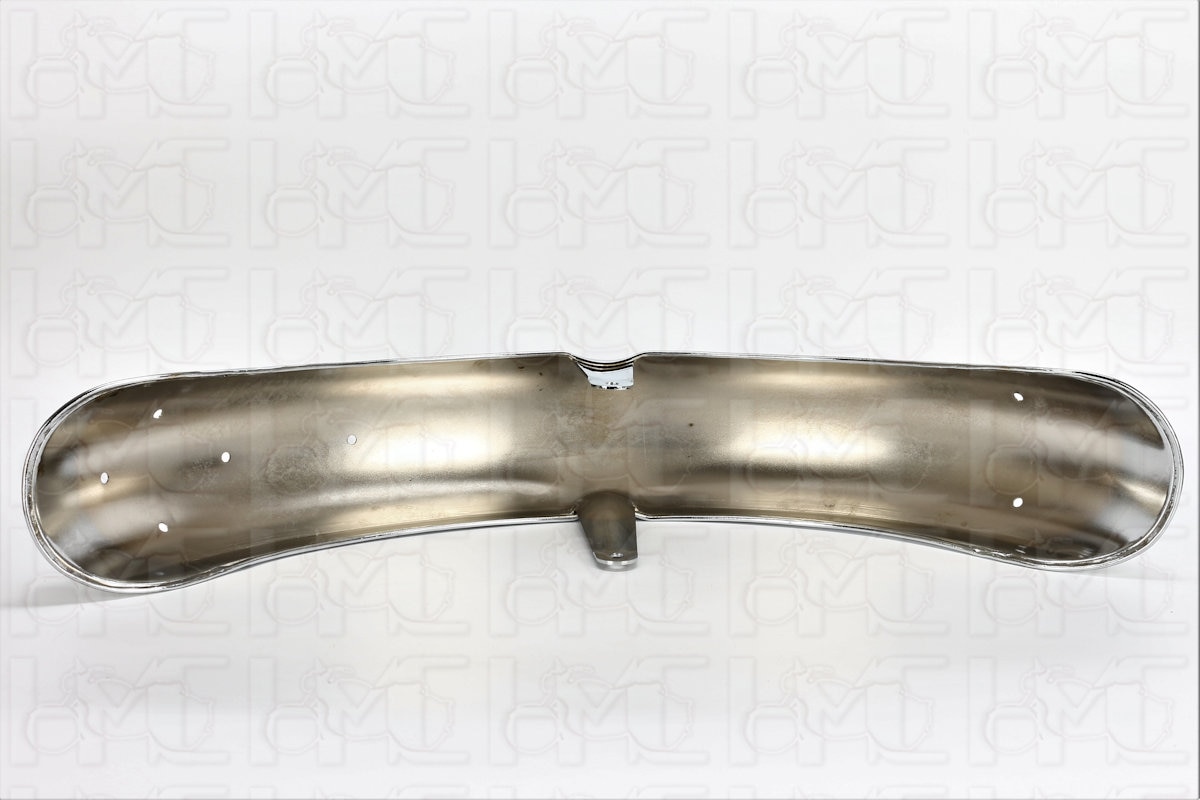 マッドジョンソン FRONT MUDGUARD WITH WELDED CENTRE STAYS, CHROME. (For bare metal